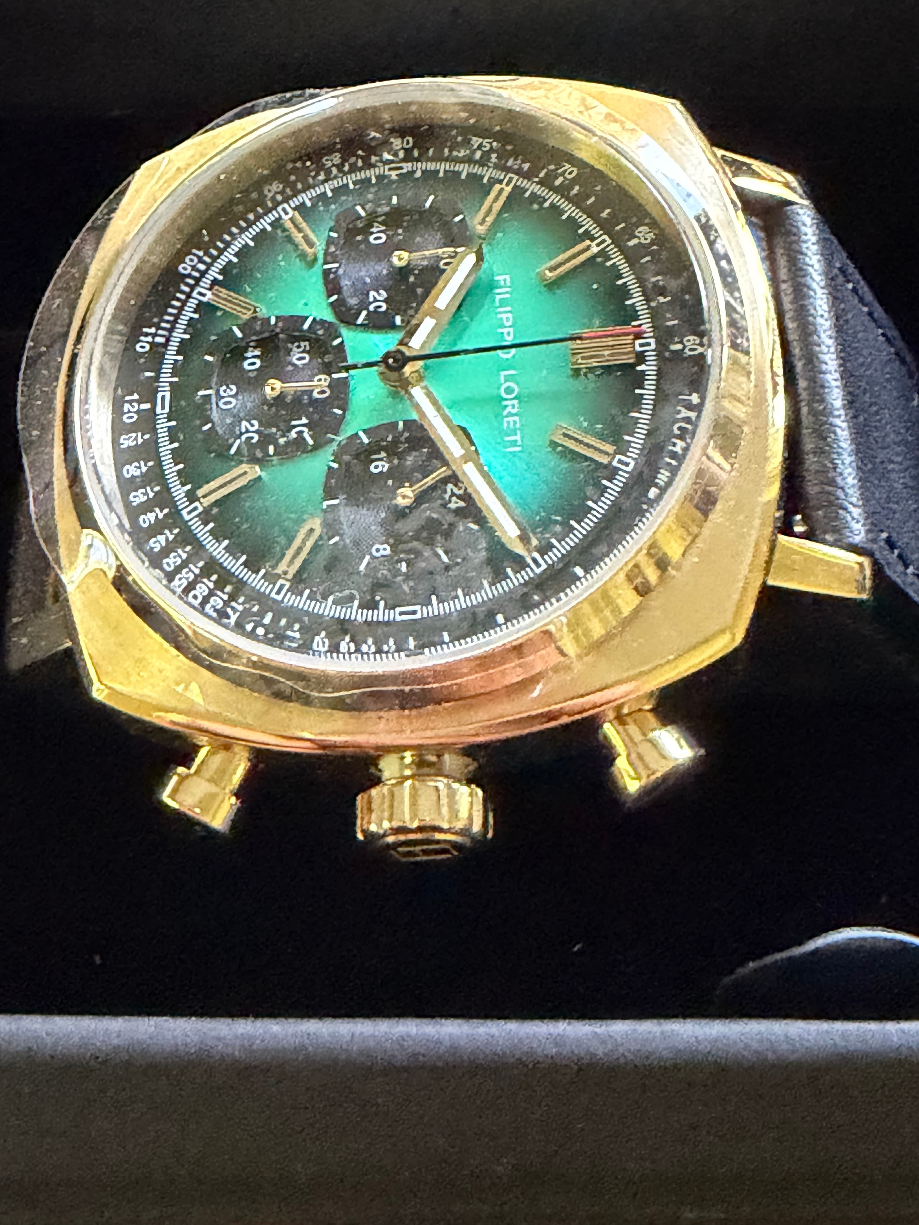 Filippo Loreti Retro Chrono Verde in presentation box